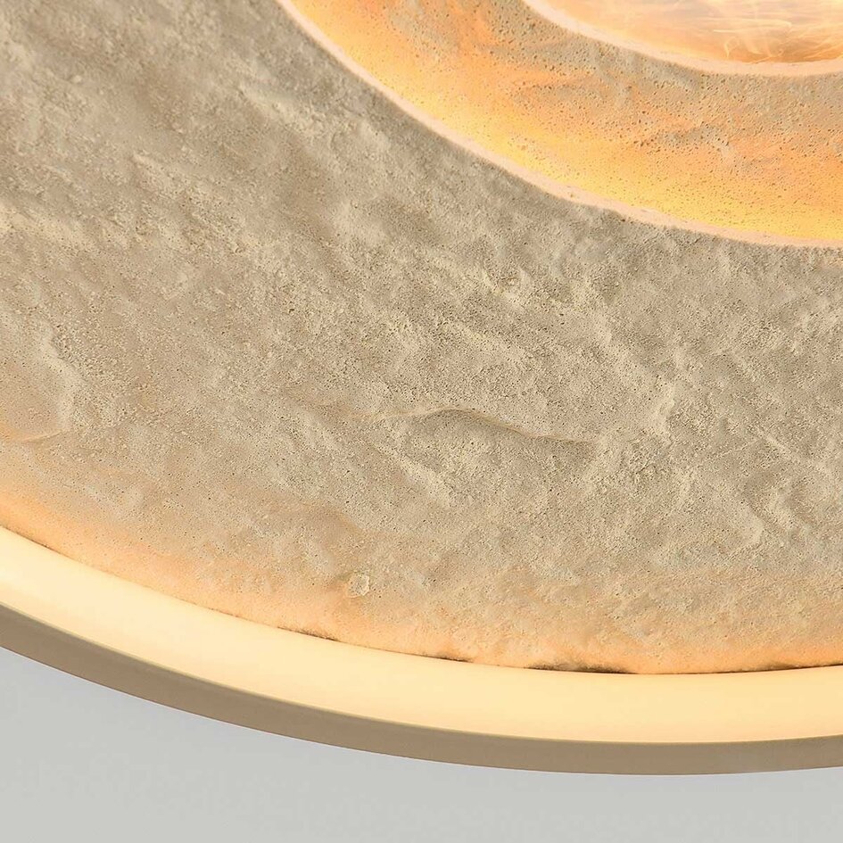 3-stegs dimbar taklampa Cercul med integrerad LED och steneffekt i beige