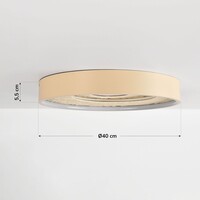 3-stegs dimbar taklampa Cercul med integrerad LED och steneffekt i beige