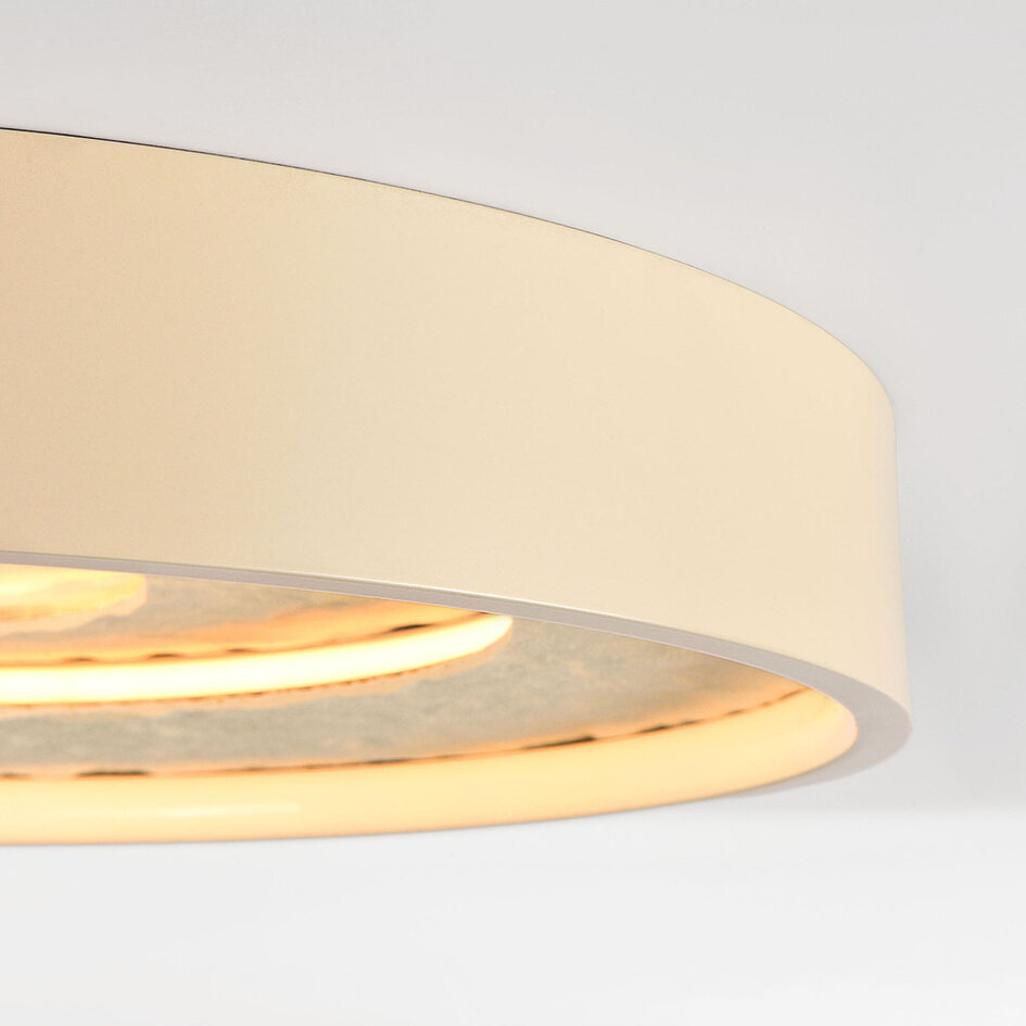 3-stegs dimbar taklampa Cercul med integrerad LED och steneffekt i beige
