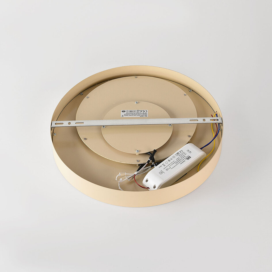 3-stegs dimbar taklampa Cercul med integrerad LED och steneffekt i beige