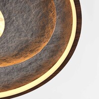 3-stegs dimbar taklampa Cercul med integrerad LED och steneffekt i valnötslook