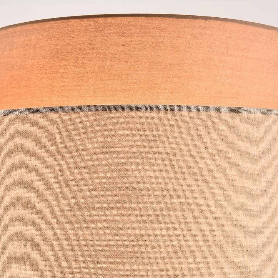 Golvlampa Zhuo med skiktad linneskärm i brunt