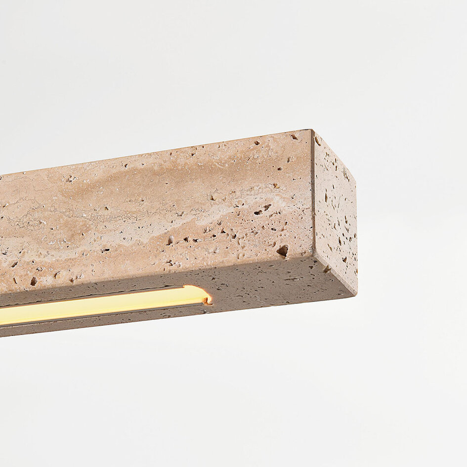 Pendellampa Romee med integrerad LED och travertin (natursten)