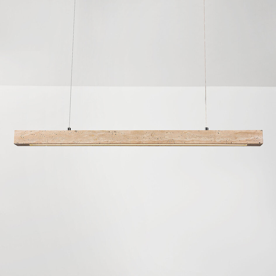 Pendellampa Romee med integrerad LED och travertin (natursten)