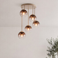 Taklampa Carat med ombre-glas i beige