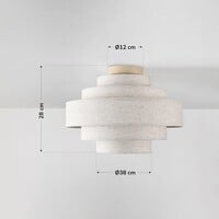 Plafondlampa Mavro med skiktade linneskärmar i off-white