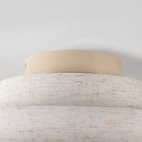 Plafondlampa Mavro med skiktade linneskärmar i off-white