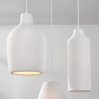 3-ljus modern Wabi Sabi taklampa med steneffekt vit - Kage