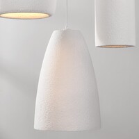 Wabi sabi-pendellampa Kage med tre lampor - vit steneffekt