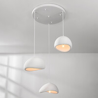 3-ljus Wabi Sabi taklampa Ishi med vit steneffekt - 3 x 30 cm