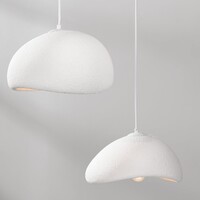 Wabi sabi-pendellampa Ishi med tre lampor och vit steneffekt - 3 x 30 cm