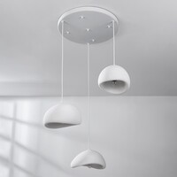 3-ljus Wabi Sabi taklampa Ishi med vit steneffekt - 3 x 30 cm