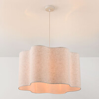 Pendellampa Hiras Ø40 cm - beige med linneskärm
