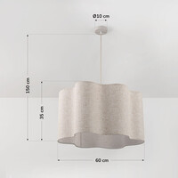 Pendellampa Hiras Ø40 cm - beige med linneskärm