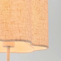 Bordslampa Hiron i beige med linneskärm