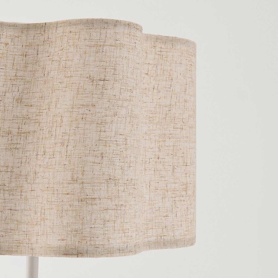 Golvlampa Hiros beige med linneskärm