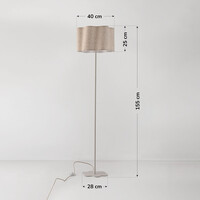 Golvlampa Hiros beige med linneskärm