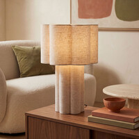 Bordslampa Hiko av linne - beige