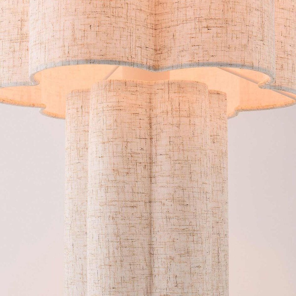 Bordslampa Hiko av linne - beige