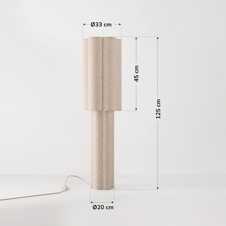 Golvlampa Hika i Japandistil av linne