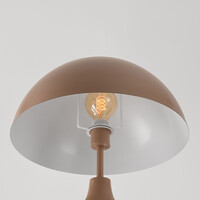 Designad golvlampa Mura i varm taupe och metall