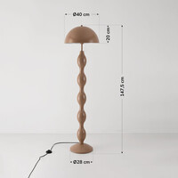Designad golvlampa Mura i varm taupe och metall