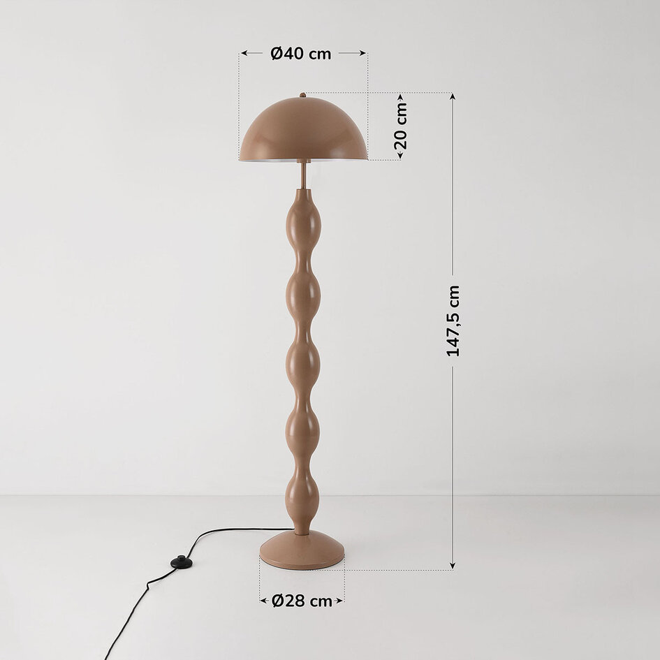 Design golvlampa Mura varm taupe i metall