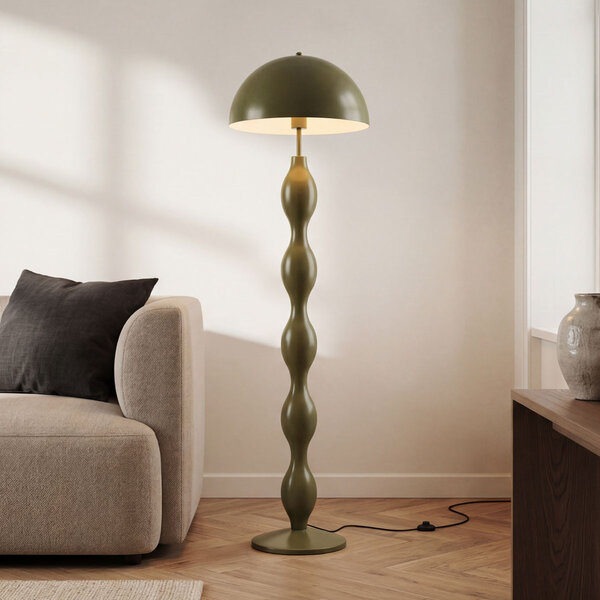 Design golvlampa Mura olivgrön av metall