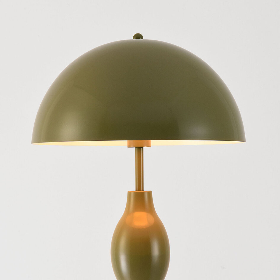 Designad golvlampa Mura i olivgrönt och metall