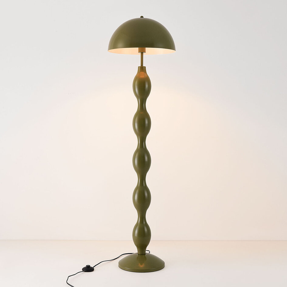 Designad golvlampa Mura i olivgrönt och metall