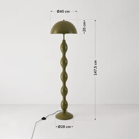 Designad golvlampa Mura i olivgrönt och metall