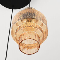 3-ljus design taklampa med bärnstensfärgat glas - Orina