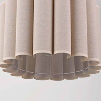 Pendellampa Celine - veckad linneskärm i beige
