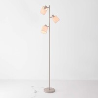 Golvlampa Avane med tre lampor och ställbara linneskärmar - beige