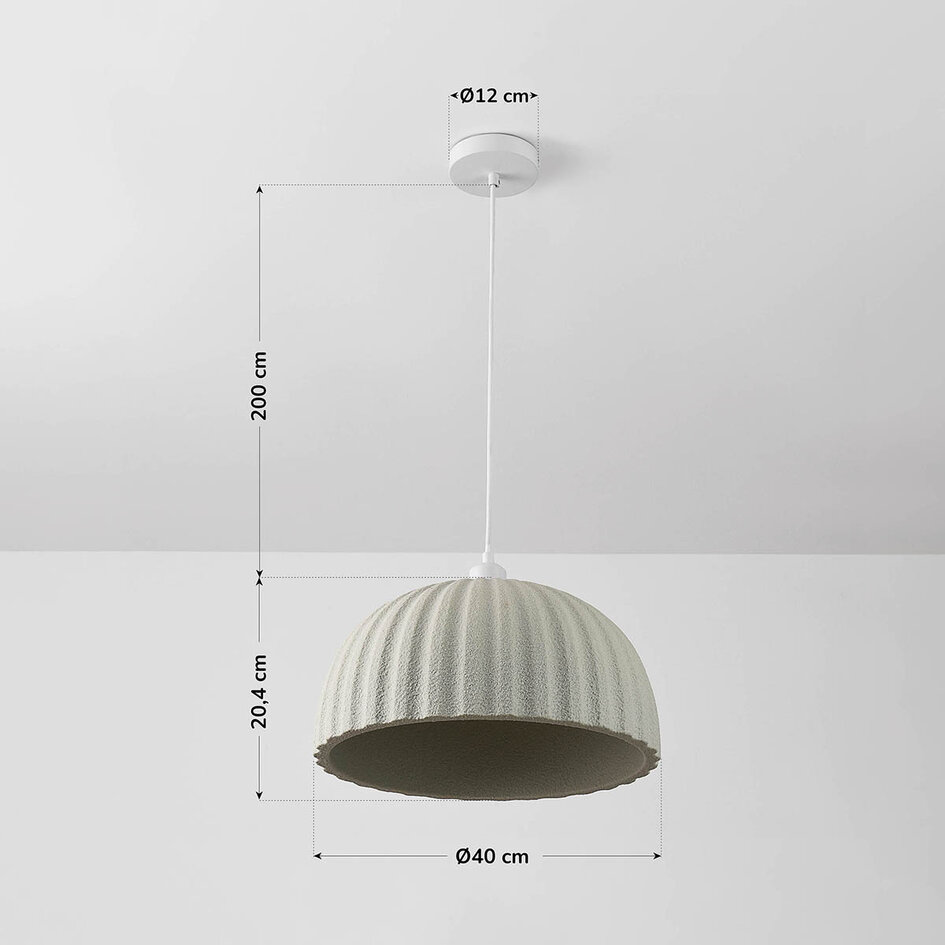 Wabi sabi-pendellampa Kawasu - steneffekt i salviagrönt