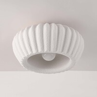 Wabi sabi-taklampa Kagei - vit med steneffekt