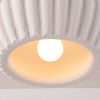 Wabi sabi-taklampa Kagei - vit med steneffekt