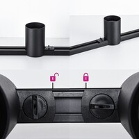 Set med 1-fas skensystem på 3 meter med Zylox-spotlights, svart