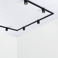 Set med 1-fas skensystem på 3 meter med Zylox-spotlights, svart