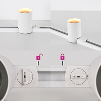 Set med 1-fas skensystem på 3 meter med Zylox-spotlights, vit