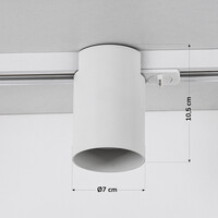 Set med 1-fas skensystem på 3 meter med Zylox-spotlights, vit