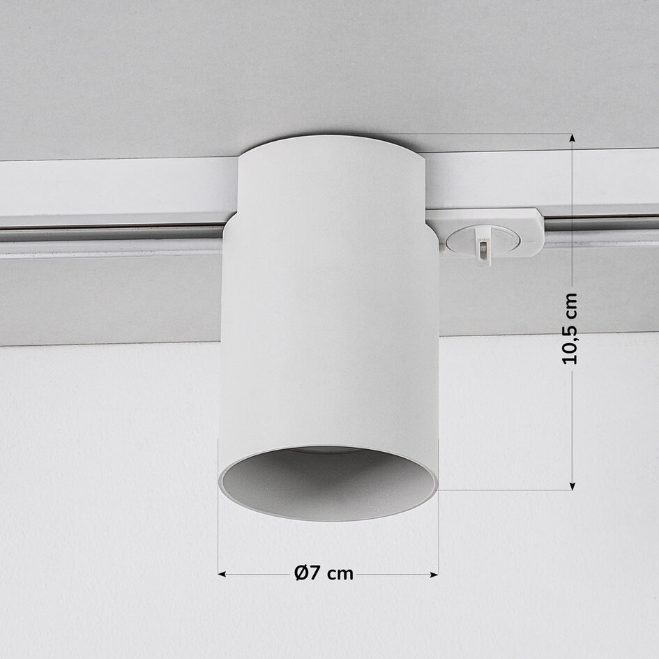Set med 1-fas skensystem på 3 meter med Zylox-spotlights, vit