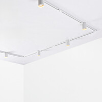 Set med 1-fas skensystem på 3 meter med Zylox-spotlights, vit
