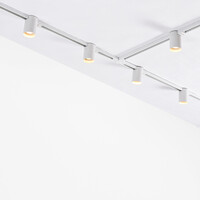 Set med 1-fas skensystem på 3 meter med Zylox-spotlights, vit