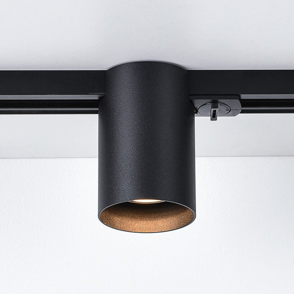 Set med 1-fas skensystem på 1,5 meter med Zylox-spotlights, svart