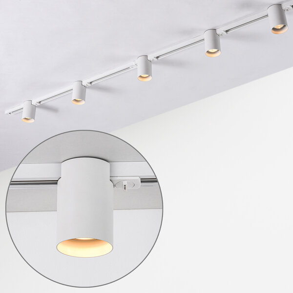 1-fas skensystem på 1,5 meter med Zylox spotlights - vit