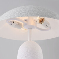 Svampformad bordslampa Pablo med två lampor i vit metall