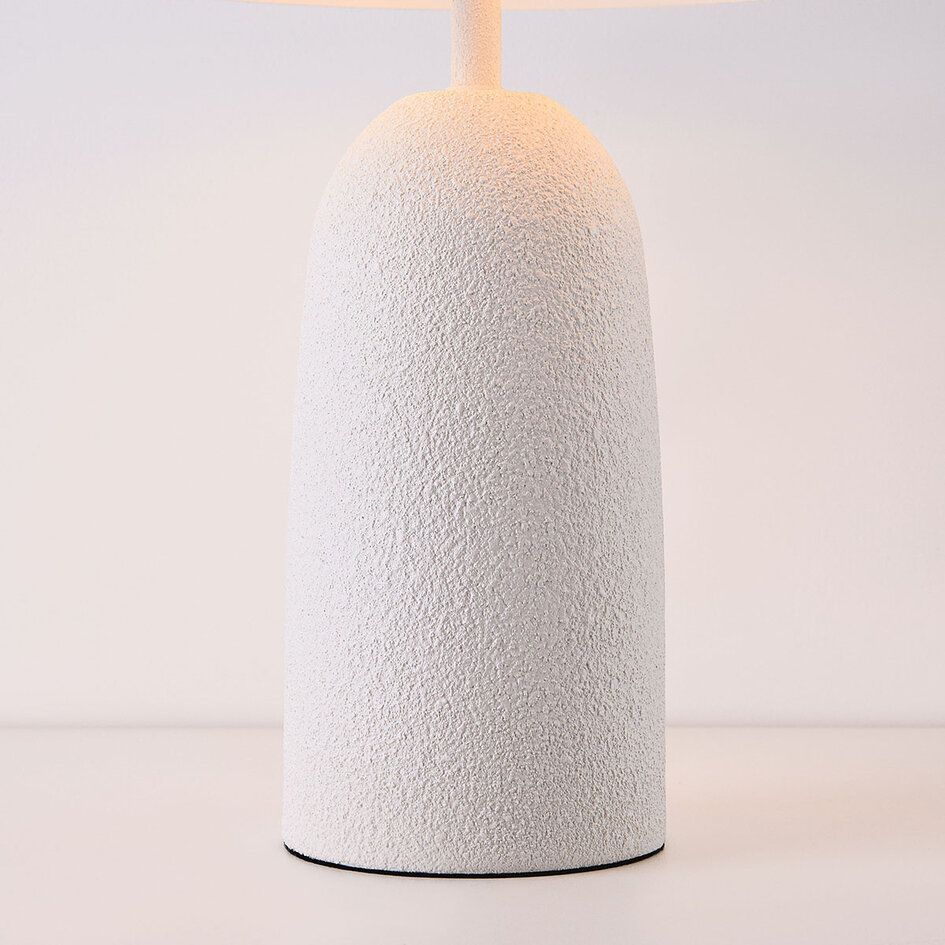 Svampformad bordslampa Pablo med två lampor i vit metall