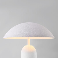 Svampformad bordslampa Pablo med två lampor i vit metall