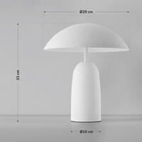 Svampformad bordslampa Pablo med två lampor i vit metall